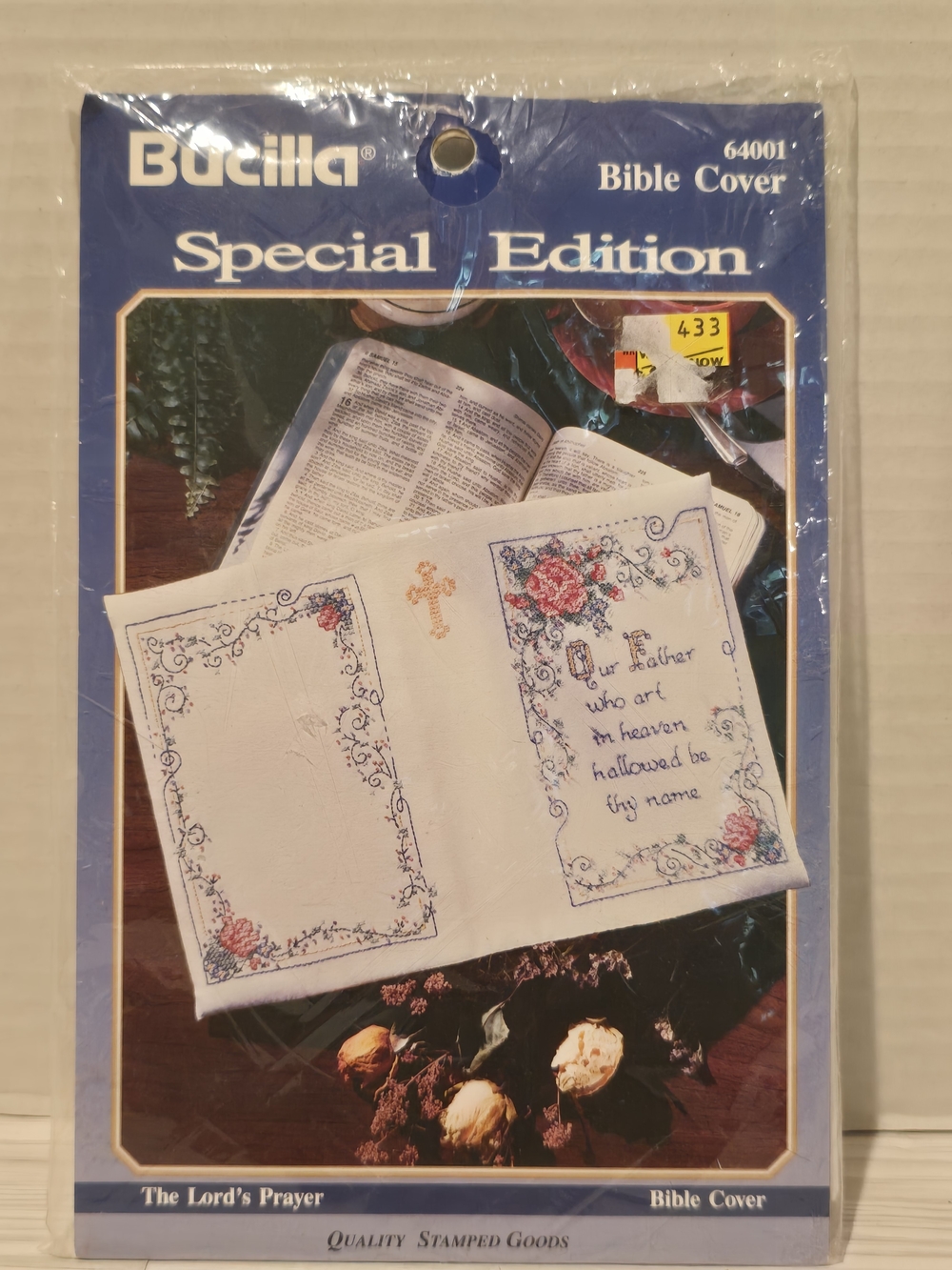 Bucilla Special Edition Retired Cross Stitch Lords Prayer Bible Cover # 64001